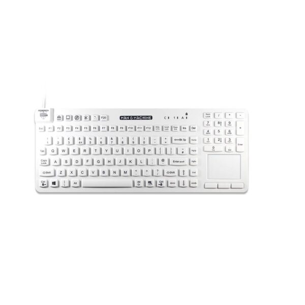 Vaskbart tastatur med innebygd berøringsplate 38 cm fra AET