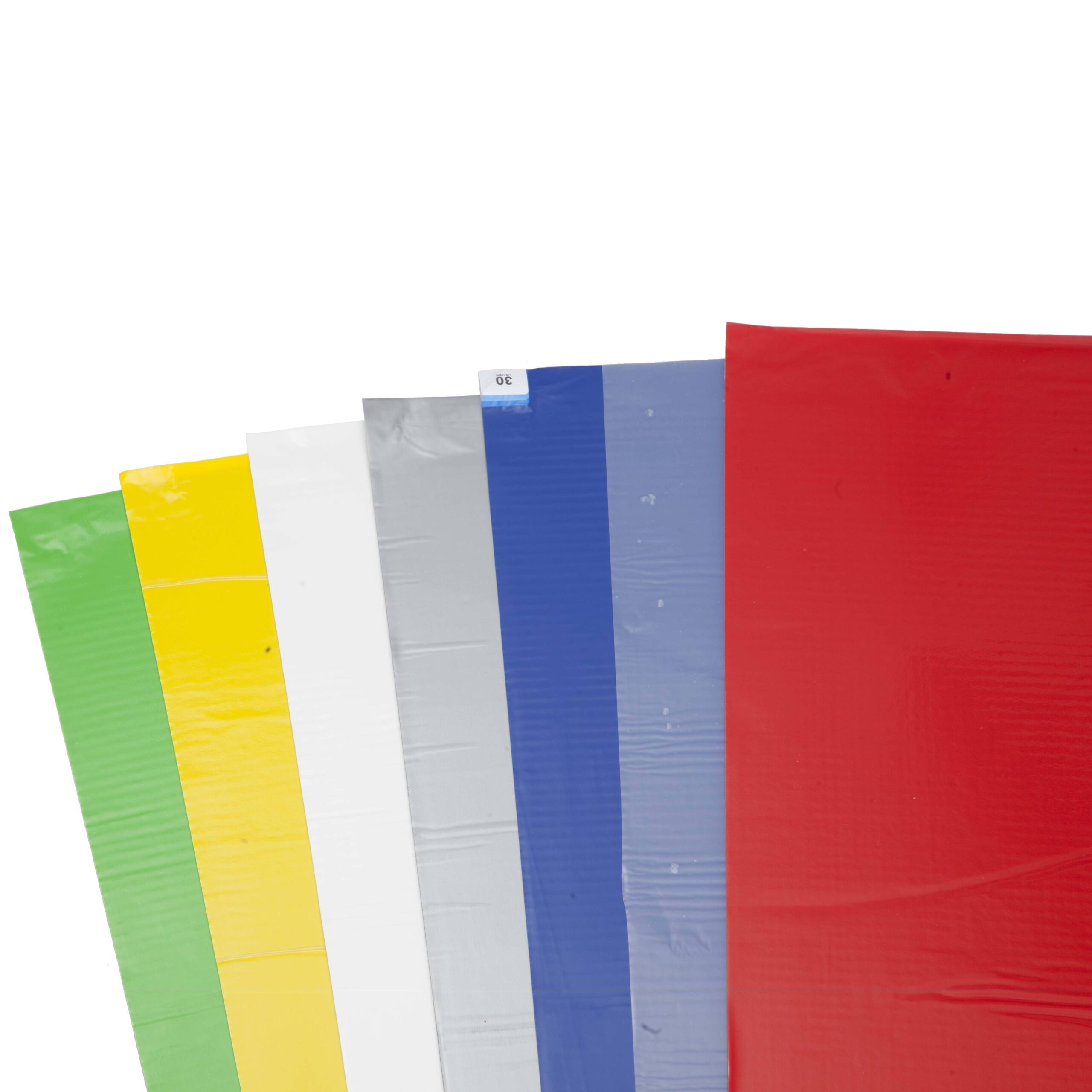 AET klebematter i grønn, gul, hvit, grå, mørk blå, lys blå og rød fra AET.