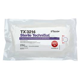 Sterile TechniSat polyester cellulose fuktet steril renromsklut med 70% IPA fra AET TX3214 produktbilde